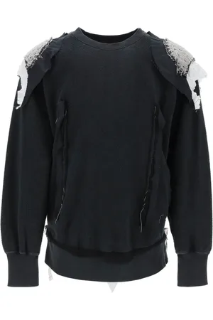 Maison Margiela Bluzy, Mężczyzna, Czarny, M, Bawełna, Bluza Inside-Out