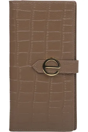 Estro Akcesoria, Kobieta, brązowy, ONE SIZE, Skóra, Brązowy Portfel Continental