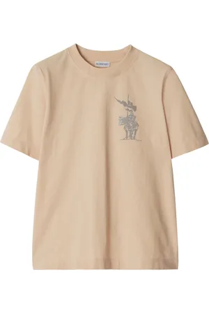 Burberry Koszulki, Kobieta, Beżowy, M, Bawełna, Bawełniana koszulka polo z dżerseju