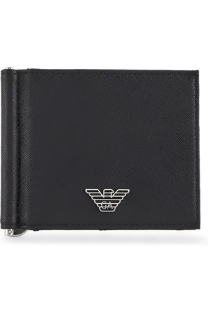 Emporio Armani Akcesoria, Mężczyzna, Czarny, ONE SIZE, Skóra, Stylowy portfel