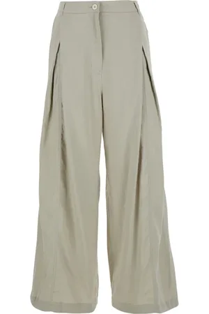 Low Classic Spodnie, Kobieta, Zielony, M, Zielone Spodnie Palazzo z Bawełnianym Mieszanki Kobieta