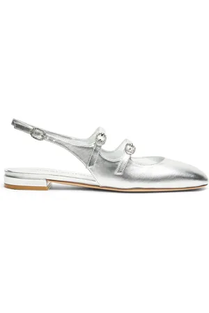 Stuart Weitzman Buty, Kobieta, Szary, 38 EU, Kryształowe baleriny Mary Jane Slingback