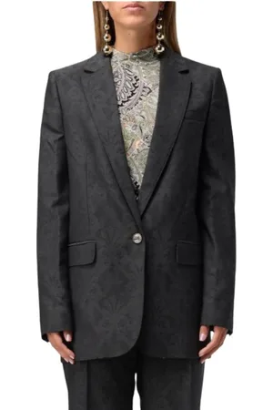 Etro Kurtki, Kobieta, Szary, M, Wełna, Stylowy Blazer