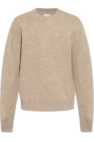 Bottega Veneta Swetry, Mężczyzna, Beżowy, M, Kaszmir, Sweter z kaszmiru