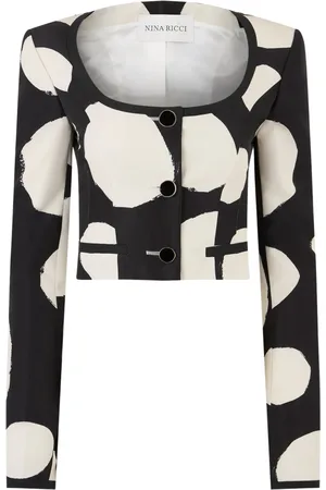 Nina Ricci Kurtki, Kobieta, Czarny, 3XL, Wełna, Krótka Kurtka z Okrągłym Dekoltem