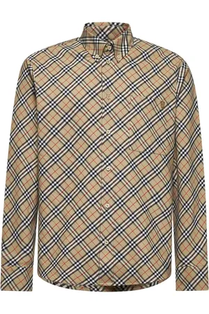 Burberry Koszule, Mężczyzna, Beżowy, M, Bawełna, Koszula Button-Down