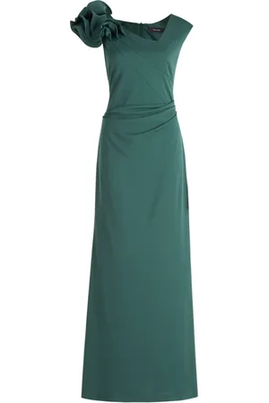 Vera Mont Sukienki, Kobieta, Zielony, 3XL, Elegancka Sukienka Wieczorowa z Falbanami