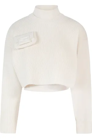 Fendi Swetry, Kobieta, Biały, S, Wełna, Beżowy Golf Ss 23