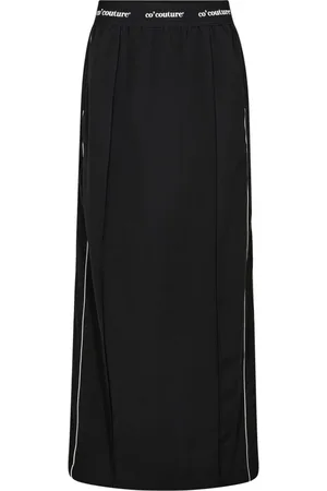 Co`Couture Spódnice, Kobieta, Czarny, XL, Poliester, Sportowa spódnica z lamówką z logo