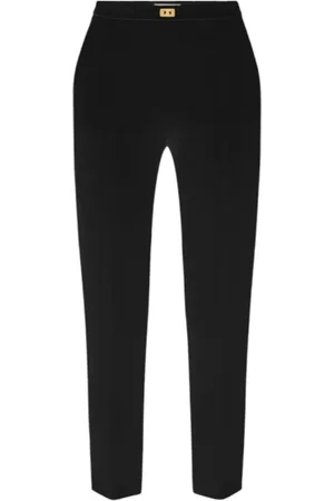 Elisabetta Franchi Spodnie, Kobieta, Czarny, XS, Poliester, Spodnie Slim-fit