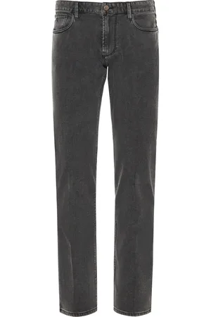 Emporio Armani Jeansy, Mężczyzna, Szary, W34, Denim, Klasyczne jeansy denim z detalem logo