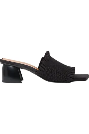 Ganni Buty, Kobieta, Czarny, 38 EU, Poliester, Klapki na obcasie typu kitten heel Technical Smock