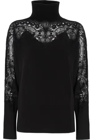ERMANNO SCERVINO Swetry, Kobieta, Czarny, S, Golf z aplikacjami z koronki