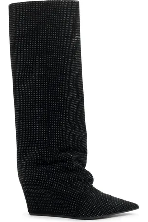 vic matiè Buty, Kobieta, Czarny, 39 EU, Zamsz, Minimalistyczny kozak Cocoon w kolorze czarnym z drobnymi mikronitami