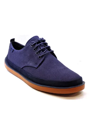 Camper Buty, Mężczyzna, Niebieski, 45 EU, Niebieskie Buty Blucher z Tkaniny z Paskiem