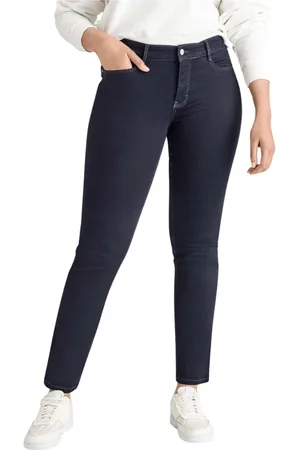 Mac Jeansy, Kobieta, Niebieski, S, Denim, Dream Jeansy Proste Nogawki Ciemny Sprany Denim