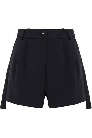 Elisabetta Franchi Szorty, Kobieta, Czarny, L, Poliester, Czarne szorty w stylu smokingowym