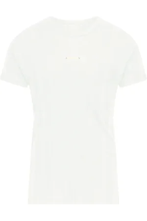 Maison Margiela Koszulki, Mężczyzna, Biały, L, Bawełna, Prążkowany T-shirt