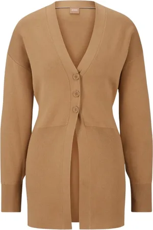 HUGO BOSS Swetry, Kobieta, brązowy, S, Poliester, Kardigan Fanshui