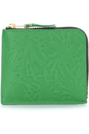 Comme des Garçons Akcesoria, unisex, Zielony, ONE SIZE, Skóra, Portfel skórzany Embossed Forest
