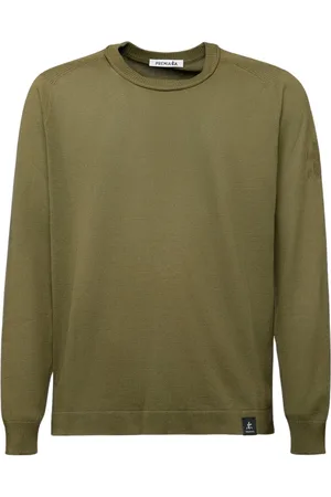 Premiata Swetry, Mężczyzna, Zielony, L, Fresco Fine Sweater with Ribbed Neck