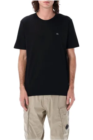 C.P. Company Koszulki, Mężczyzna, Czarny, M, Bawełna, Koszulka T-Shirt z Naszywką Logo