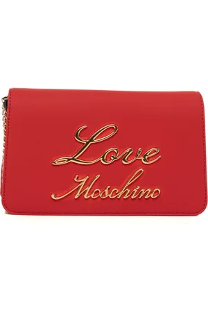 Moschino Torebki, Kobieta, Czerwony, ONE SIZE, Metalowa Torba na Ramię z Łańcuszkiem