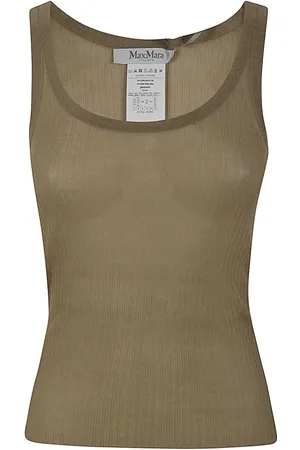 Max Mara Koszulki, Kobieta, Beżowy, L, Bastia Silk Tank Top