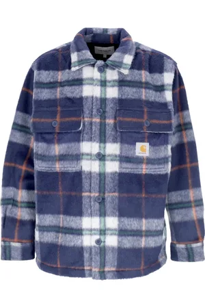 Carhartt Koszule, Mężczyzna, Wielobarwność, S, Poliester, Koszula z polaru w kratę z zapięciem na guziki