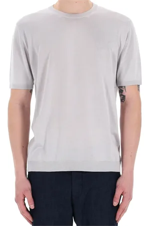 Roberto Collina Koszulki, Mężczyzna, Szary, M, Jedwabny T-shirt i Polo Szary