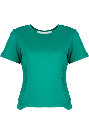 Silvian Heach Koszulki, Kobieta, Zielony, XS, Bawełna, Dopasowany T-shirt z okrągłym dekoltem