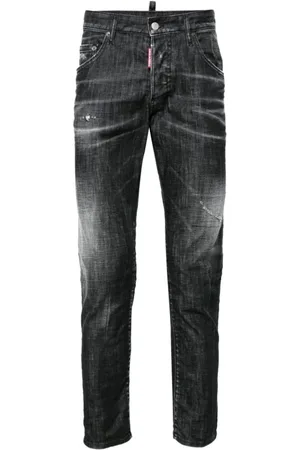 Dsquared2 Jeansy, Mężczyzna, Czarny, L, Bawełna, Spodnie z 5 kieszeniami