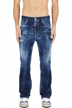 Dsquared2 Jeansy, Mężczyzna, Niebieski, S, Bawełna, Jeansyy o prostym kroju