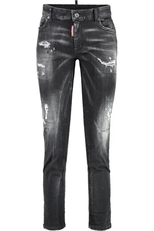 Dsquared2 Jeansy, Kobieta, Szary, M, Bawełna, Postarzane dżinsy Twiggy Stretch Cropped