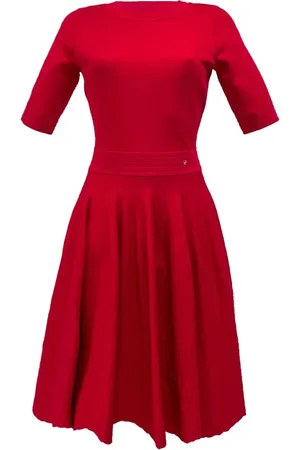 Carolina Herrera Sukienki, Kobieta, Czerwony, S, Czerwona sukienka żakardowa z dopasowaną górą