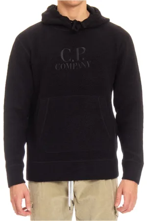C.P. Company Bluzy, Mężczyzna, Czarny, M, Wełna, Przytulna wełniana bluza z kapturem