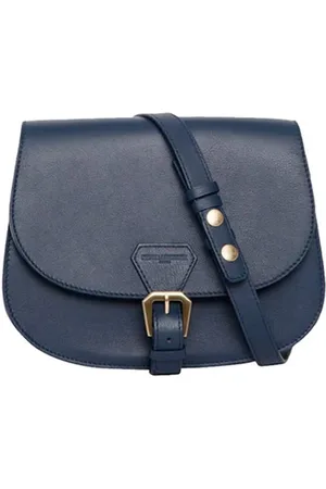 Inès de la Fressange Torebki, Kobieta, Niebieski, ONE SIZE, Skóra, Granatowa Skórzana Torba Flâneur