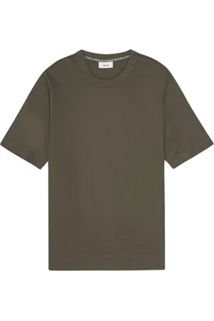 NN.07 Koszulki, Mężczyzna, Zielony, L, Luźny T-shirt z Merkeryzowanej Bawełny