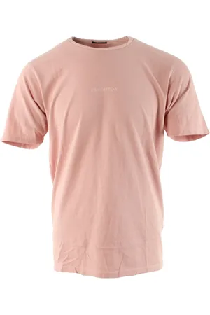 C.P. Company Koszulki, Mężczyzna, Różowy, S, Bawełna, Koszulka Jersey Barwiona Metodą Resist