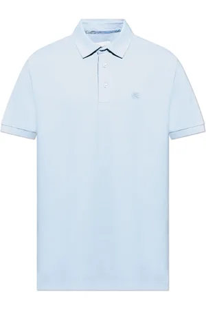 Etro Koszulki, Mężczyzna, Niebieski, XL, Bawełna, Polo z haftowanym logo