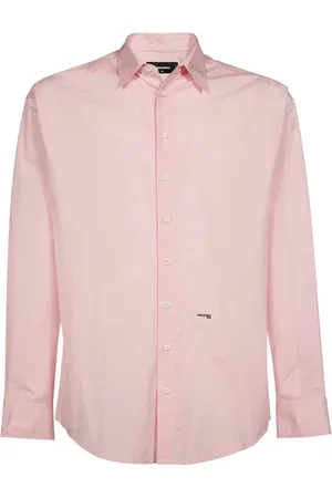 Dsquared2 Koszule, Mężczyzna, Różowy, M, Bawełna, Bawełniana koszula