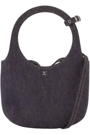 Courrèges Torebki, Kobieta, Szary, ONE SIZE, Denim, Denimowa torebka z górnym uchwytem