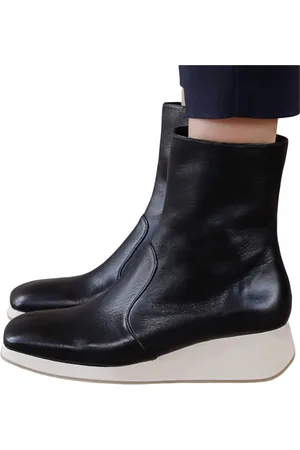 Chie Mihara Buty, Kobieta, Czarny, 39 EU, Skóra, Czarne Skórzane Botki na Kostkę