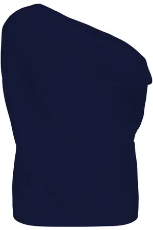 Dante 6 Koszulki, Kobieta, Niebieski, S, Bawełna, Sapphire Drapowana Bluzka - Elegancki Styl