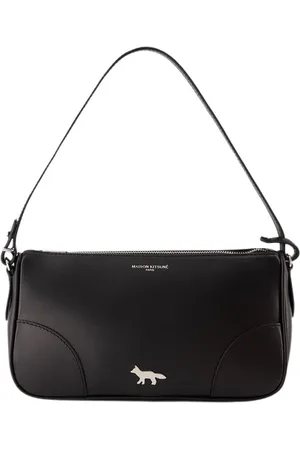 Maison Kitsuné Torebki, Kobieta, Czarny, ONE SIZE, Skóra, Boogie Baguette Shoulder Bag