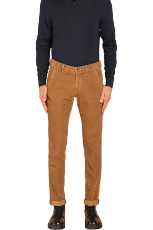 Masons Spodnie, Mężczyzna, brązowy, S, Bawełna, Aksamitne spodnie Chino Slim Fit w paski
