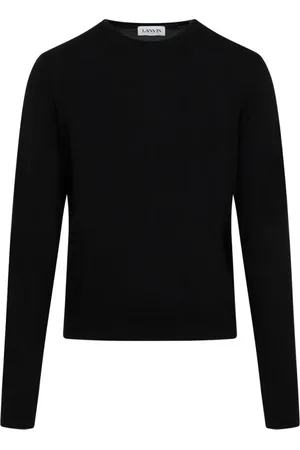 Lanvin Swetry, Mężczyzna, Czarny, M, Wełna, Sweter z okrągłym dekoltem z wełny Merino