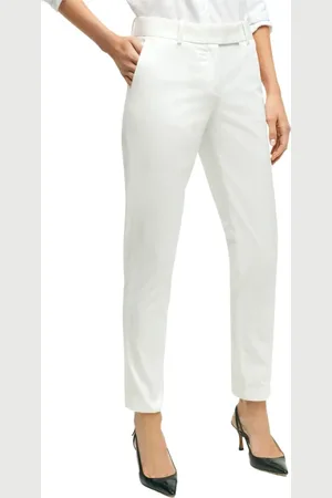 Brooks Brothers Spodnie, Kobieta, Biały, S, Elastyczne spodnie chino Advantage z bawełny stretch