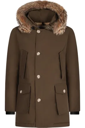 Woolrich Płaszcze, Mężczyzna, Zielony, S, Parka arktyczna z odpinanym futrem