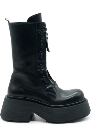 vic matiè Buty, Kobieta, Czarny, 41 EU, Stripy Botki w Czarno-Army Stylu